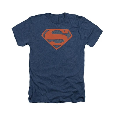 Superman Men's Vintage Shield Collage Adult Heather Tee / T-Shirt