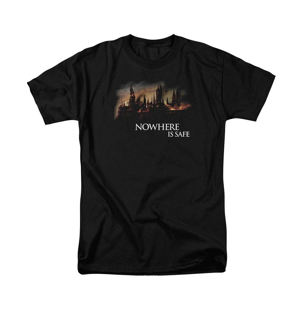 Harry Potter Big & Tall Burning Hogwarts Short Sleeve Adult Tee / T-Shirt