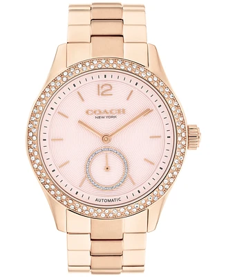 Coach Women's Brooks Automatic Rose Gold Tone Stainless Steel Bracelet Watch, 38mm