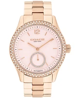 Coach Women's Brooks Automatic Rose Gold Tone Stainless Steel Bracelet Watch, 38mm