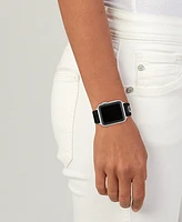 Coach Women's Black Coach Signature Canvas Leather Strap Band for Apple Watch 38mm, 40mm, 41mm