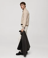 Mango Men's Slim-Fit Fine-Knit Wool Polo Sweater