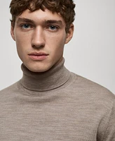 Mango Men's Fine-Knit Wool Turtleneck Sweater