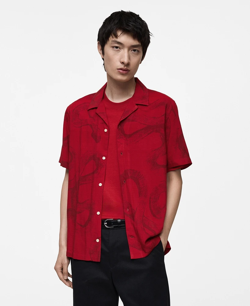 Mango Men's Slim-Fit Printed Shirt