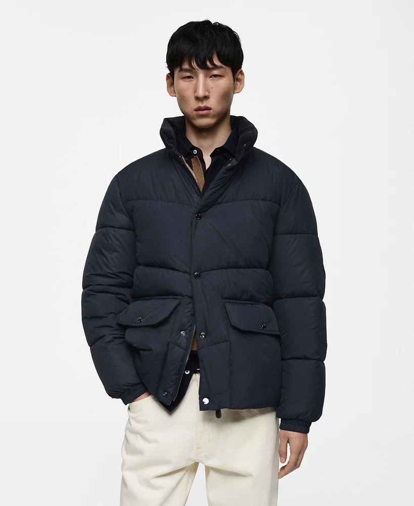 Mango Men's Water-Repellent Quilted Coat