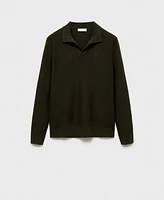 Mango Men's Slim-Fit Fine-Knit Polo Sweater