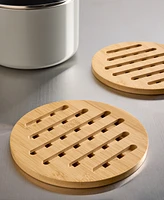 Arch Studio Set Of 2 Round Bamboo Trivets