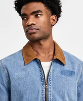 Sun + Stone Men's Goldrush Regular-Fit Full-Zip Trucker Jacket with Corduroy Collar, Exclusively at Macy's