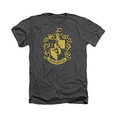 Harry Potter Mens Hufflepuff Crest Adult Heather Tee / T-Shirt