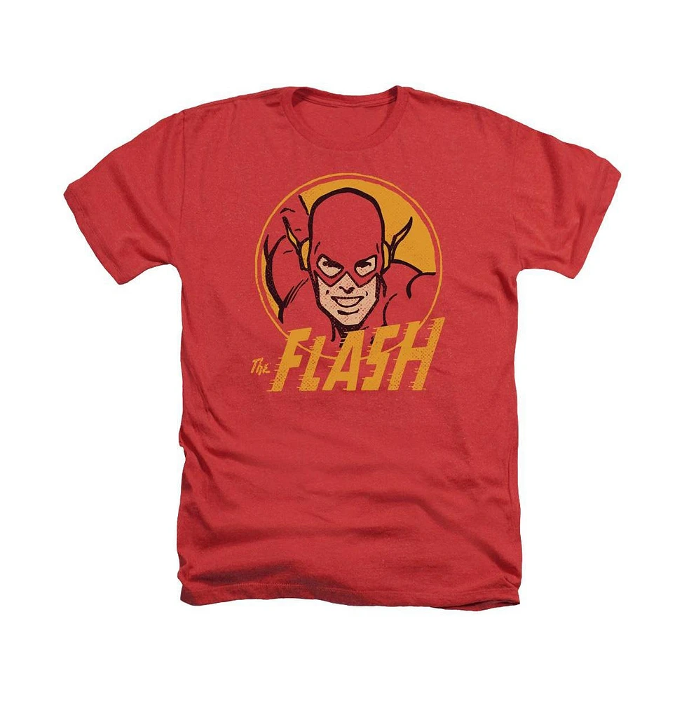 Flash Men's Dc Comics Circle Adult Heather Tee / T-Shirt