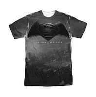 Batman V Superman Men's Logo City Short Sleeve Adult Poly Crew Tee / T-Shirt