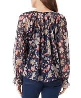Sam Edelman Women's Kelsie Printed Long-Sleeve Blouse