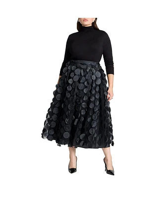 Eloquii Plus Dimensional Dot Full Skirt