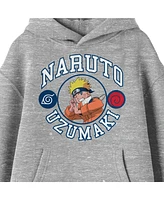 Naruto Boys Classic Character Varsity Style Graphic with Collegiate Text Youth Athletic Heather Hoodie-Large