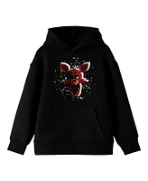 Five Nights at Freddy's Boys Foxy And Silhouette Youth Black Graphic Hoodie-Large