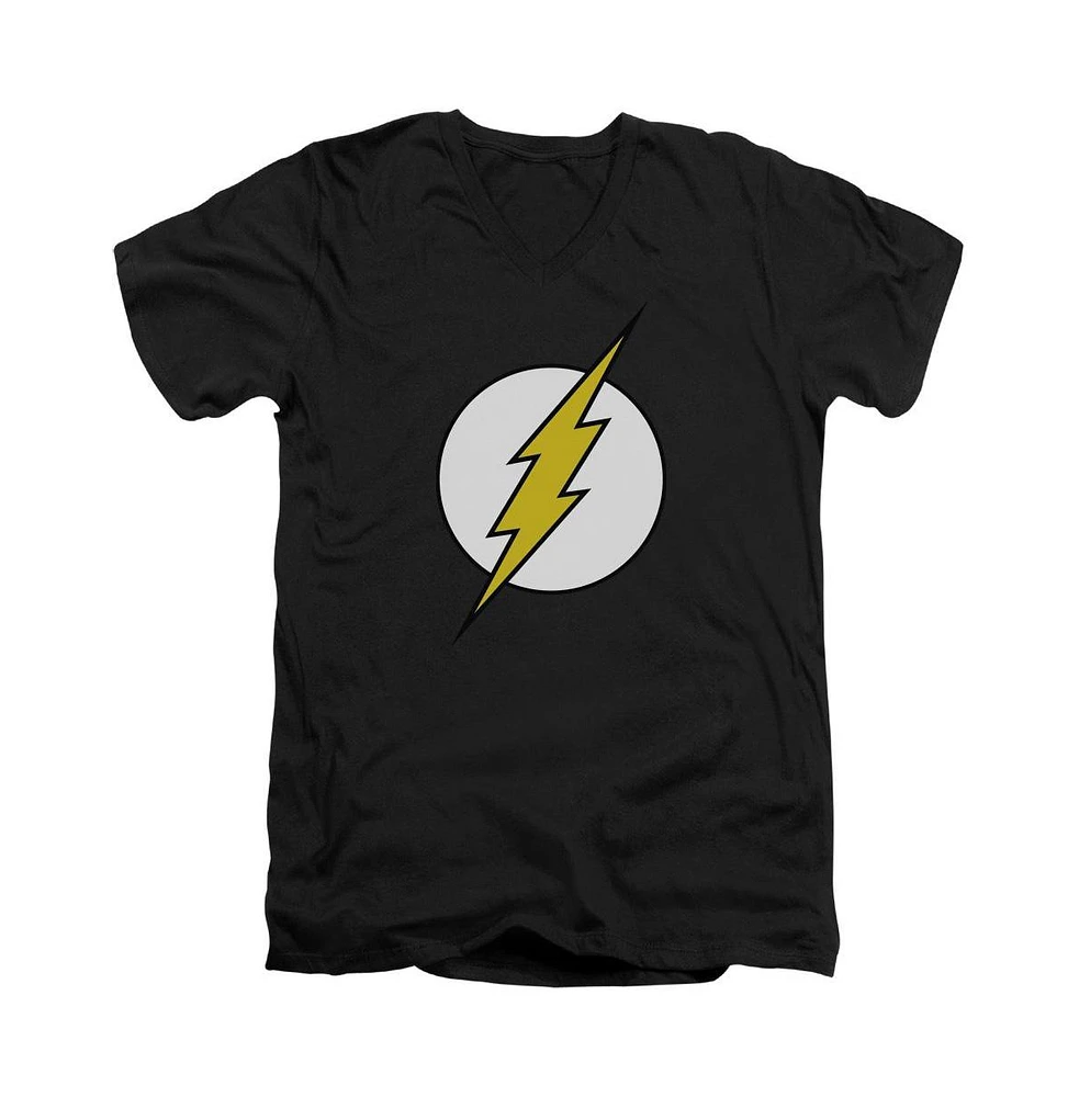 Flash Men's Dc Comics Fl Classic Short Sleeve Adult V Neck Premium Cotton Tee / T-Shirt