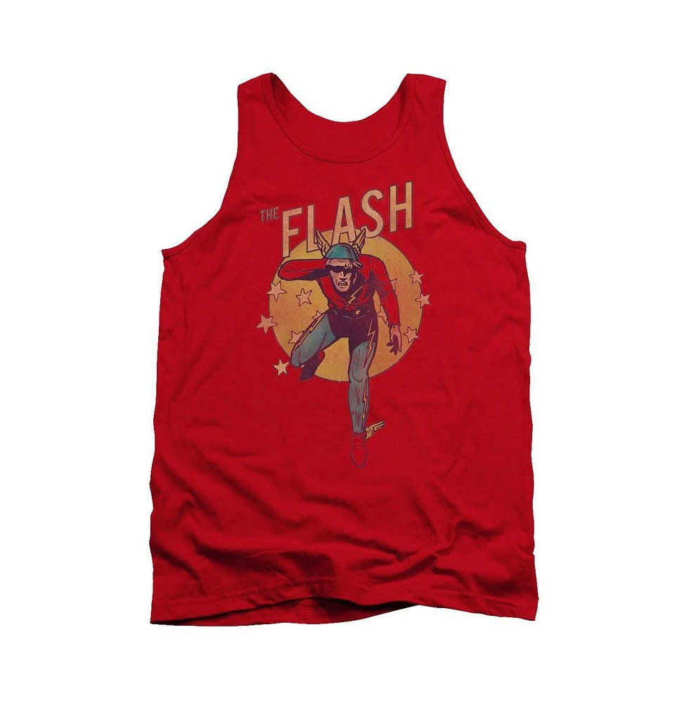 Flash Men's Dc Comics Circle & Stars Adult Tank Top