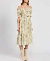 En Saison Women's Leighton Off-The-Shoulder Midi Dress