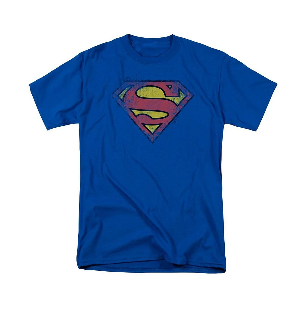 Superman Big & Tall Destroyed Supes Logo Short Sleeve Adult Tee / T-Shirt