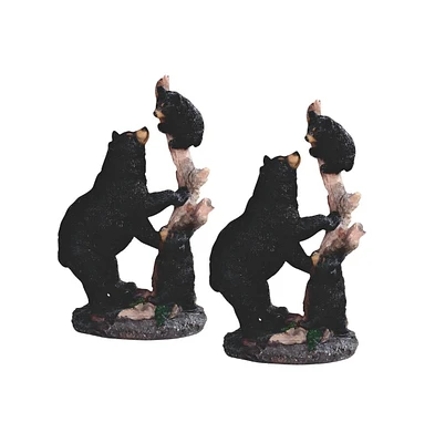 Fc Design "2-pc Set" 10.25"H Black Bear with Cubs Climbing on Tree Bear Family Figurine Statue Ornament Home Room Office Decor and Perfect Ideas for H