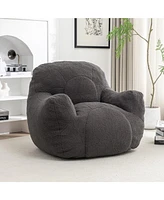 The Pop Home Cozy Bean Bag Chair with Memory Foam Filling, Tufted Faux Fur Sofa-The