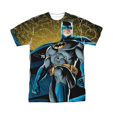 Batman Men's 75 Glow Short Sleeve Adult Poly Crew Tee / T-Shirt