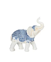 Fc Design "2-pc Set" 6"H Blue and White Thai Elephant Figurine Statue Ornament Home Room Office Decor and Perfect Ideas for Housewarming, Holidays and