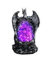 Fc Design "2-pc Set" 5"H Silver Dragon with Led Purple Faux Crystal Stone Figurine Statue Ornament Home Room Office Decor and Perfect Ideas for Housew