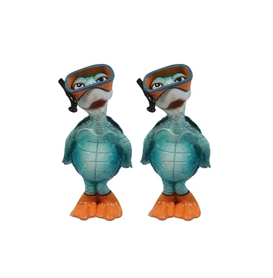 Fc Design "2-pc Set" 5.5"H Blue Sea Turtle with Snorkel Figurine Statue Ornament Home Room Office Decor and Perfect Ideas for Housewarming, Holidays a