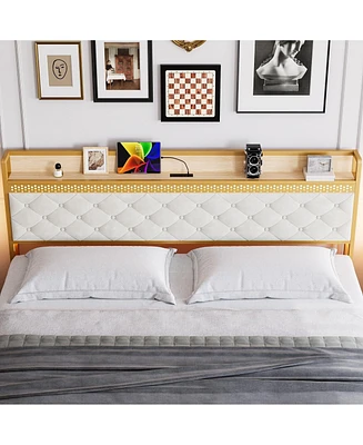 gaomon Bed Frame with Headboard and 2 Drawers