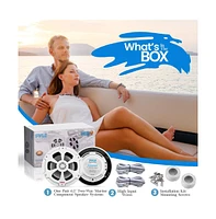 Pyle Two-Way Marine Component/Coaxial Speakers, 6.5", 240 Watts, White (Pair)