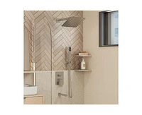 Casainc 10 Inch Wall Mounted Square Shower System Set with Handheld Spray & Tub Spout