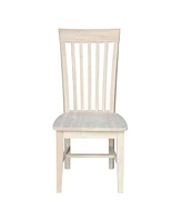 Slickblue Set of 2 - Mission Style Unfinished Wood Dining Chair with High Back