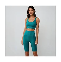 Calypsa Women's Tummy Control Long Bike Swim Shorts