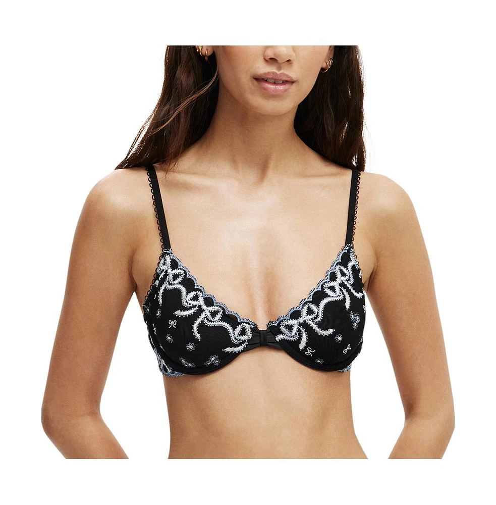 Cotton On Women's Trixie Bow Underwire Bra