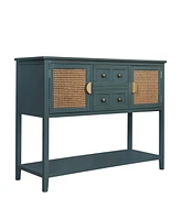 gaomon Retro Entryway Table with 2 Storage Drawers & Bottom Shelf