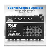 Pyle 5 Bands Graphic Equalizer with Subwoofer Control, Bluetooth