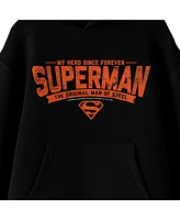 Superman Boys My Hero Since Forever Long Sleeve Youth Black Hooded Sweatshirt-xl