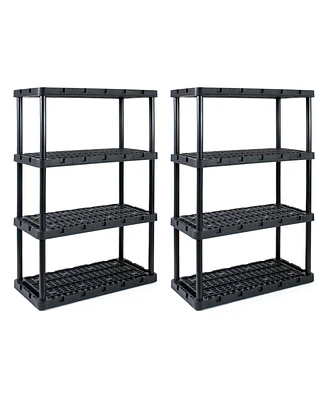 Gracious Living 4 Shelf Knect A Shelf Ventilated Storage Unit, Black (2 Pack)