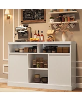 gaomon Modern Buffet Cabinet with Storage, Fluted Sideboard Cabinet with 2 Doors