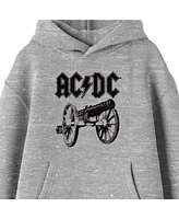 Ac/Dc Boys Monochrome Logo and Cannon Youth Heather Gray Graphic Hoodie-xl