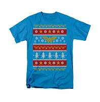 Dc Wonder Woman Men's Comics Christmas Sweater Short Sleeve Adult Tee / T-Shirt