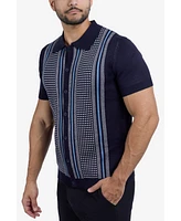 Spring + Mercer Men's Short Sleeve Sweater Knit Polo Shirt