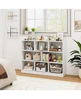Gouun 3-Tier Open Bookcase 8-Cube Floor Standing Storage Shelves Display Cabinet