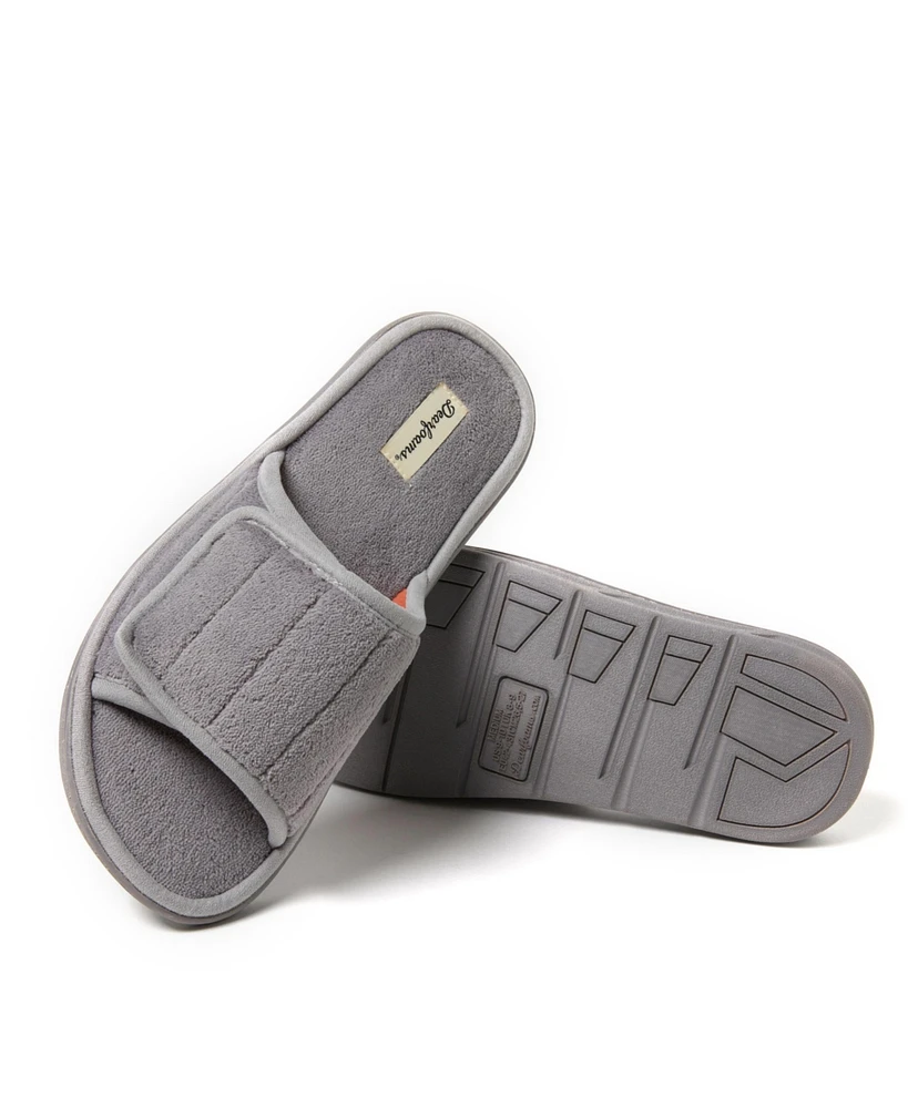 Dearfoams Men's Collin Terry Adjustable Shower Slide House Slipper