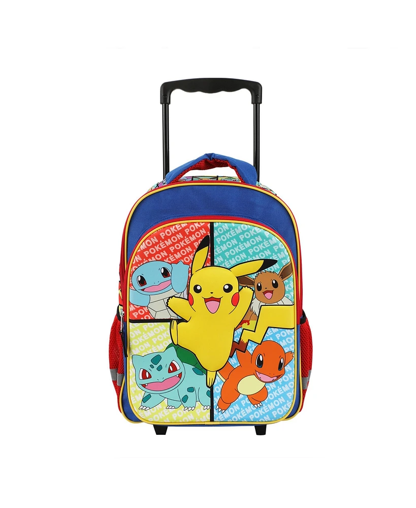 Pokemon Pikachu And Favorite Characters 16” Youth Rolling Backpack