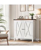 gaomon Farmhouse Buffet Cabinet with Adjustable Shelf and Barn Doors