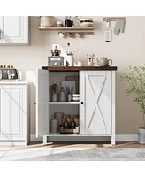 gaomon Farmhouse Buffet Cabinet with Adjustable Shelf and Barn Doors