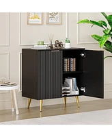 gaomon Fluted Credenza Storage Cabinet with Painted Finish