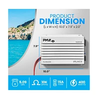 Pyle 2-Ch. Elite Series Marine Amplifier, Bridgeable 400W Waterproof Amp
